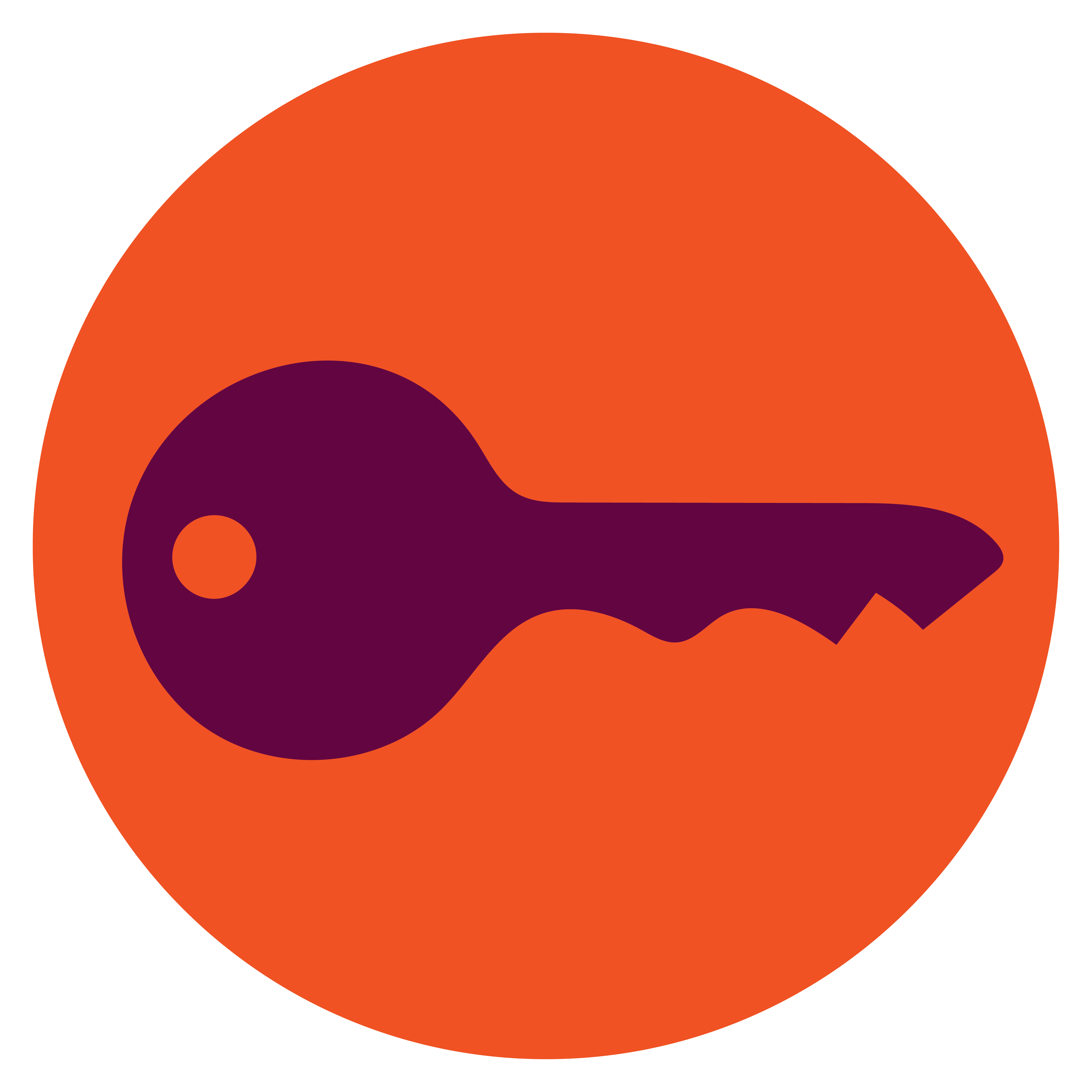 Key icon in purple and orange